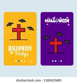 Happy Halloween invitation design with grave vector