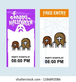 Happy Halloween invitation design with grave vector