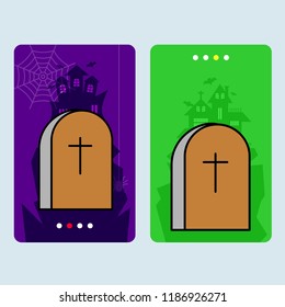 Happy Halloween invitation design with grave vector