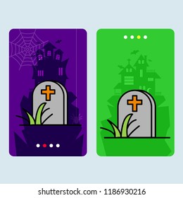 Happy Halloween invitation design with grave vector
