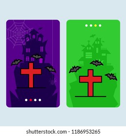 Happy Halloween invitation design with grave vector