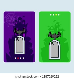 Happy Halloween invitation design with grave vector