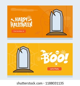 Happy Halloween invitation design with grave vector