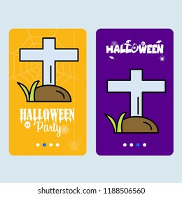 Happy Halloween invitation design with grave vector