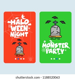 Happy Halloween invitation design with grave vector