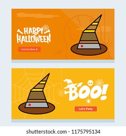 Happy Halloween invitation design with hat vector