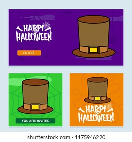Happy Halloween invitation design with hat vector