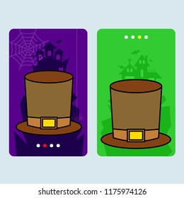 Happy Halloween invitation design with hat vector