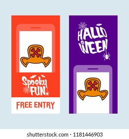 Happy Halloween invitation design with hat vector