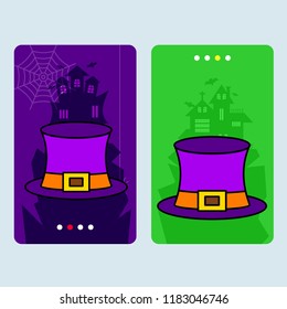 Happy Halloween invitation design with hat vector