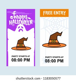 Happy Halloween invitation design with hat vector