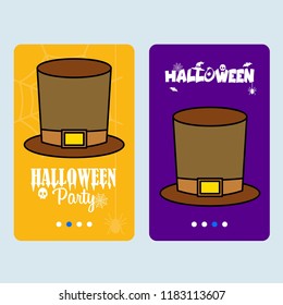 Happy Halloween invitation design with hat vector