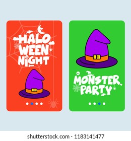 Happy Halloween invitation design with hat vector