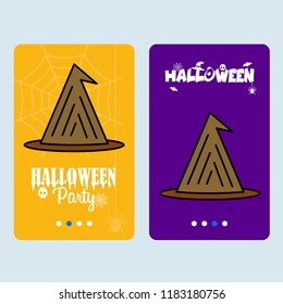 Happy Halloween invitation design with hat vector