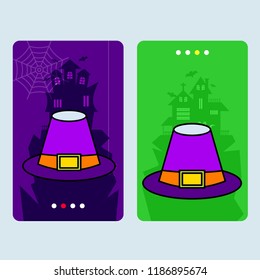 Happy Halloween invitation design with hat vector