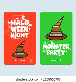 Happy Halloween invitation design with hat vector