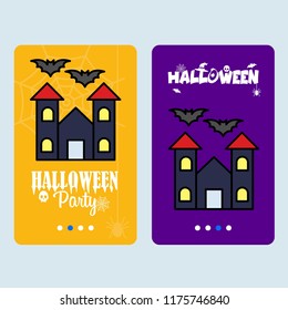 Happy Halloween invitation design with hunted house vector