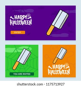 Happy Halloween invitation design with knife vector