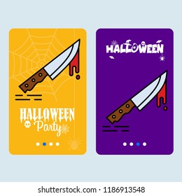 Happy Halloween invitation design with knife vector