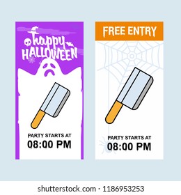Happy Halloween invitation design with knife vector