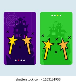 Happy Halloween invitation design with magic stick vector