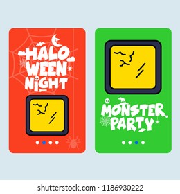 Happy Halloween invitation design with mirror vector
