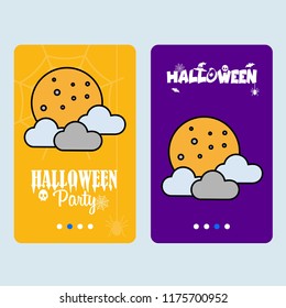 Happy Halloween invitation design with moon vector