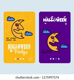 Happy Halloween invitation design with moon vector