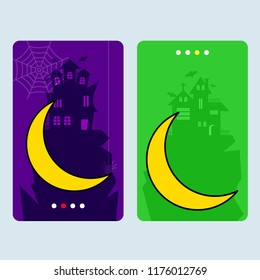 Happy Halloween invitation design with moon vector