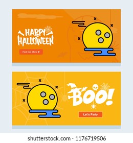 Happy Halloween invitation design with moon vector