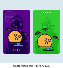 Happy Halloween invitation design with moon vector