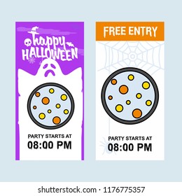 Happy Halloween invitation design with moon vector