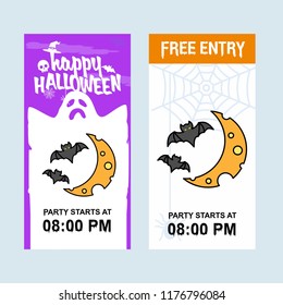 Happy Halloween invitation design with moon vector