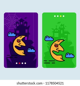 Happy Halloween invitation design with moon vector