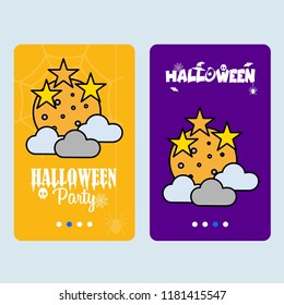 Happy Halloween invitation design with moon vector