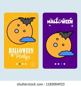 Happy Halloween invitation design with moon vector