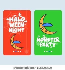 Happy Halloween invitation design with moon vector