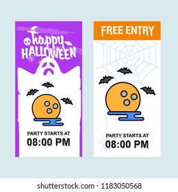 Happy Halloween invitation design with moon vector
