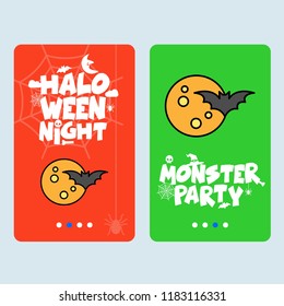 Happy Halloween invitation design with moon vector