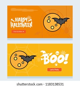 Happy Halloween invitation design with moon vector