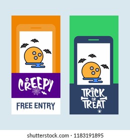 Happy Halloween invitation design with moon vector