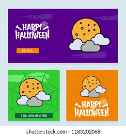 Happy Halloween invitation design with moon vector
