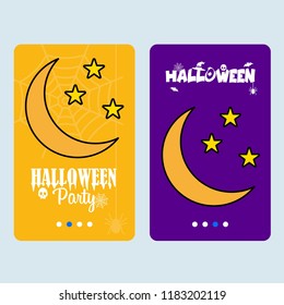 Happy Halloween invitation design with moon vector