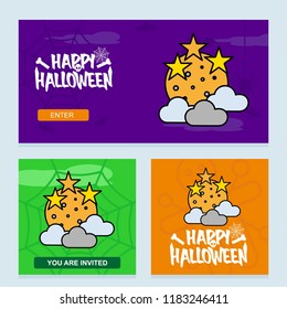 Happy Halloween invitation design with moon vector