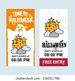 Happy Halloween invitation design with moon vector