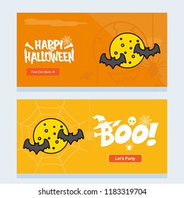 Happy Halloween invitation design with moon vector