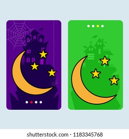 Happy Halloween invitation design with moon vector
