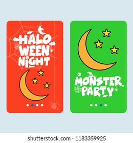 Happy Halloween invitation design with moon vector