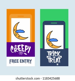 Happy Halloween invitation design with moon vector