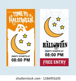 Happy Halloween invitation design with moon vector
